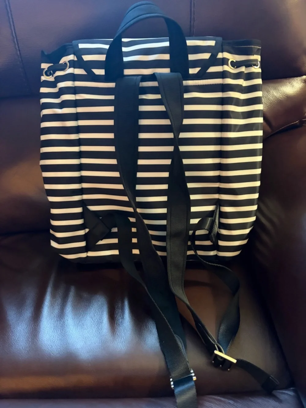 kate spade Black and White Striped Backpack - Picture 3 of 7